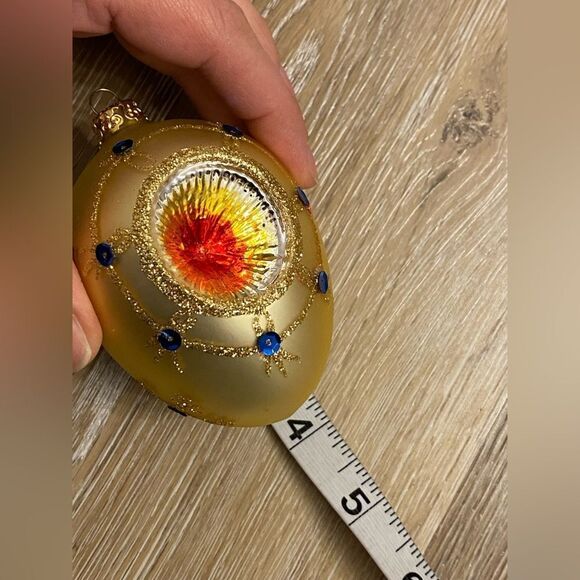 Gold mercury glass easter egg Christmas tree ornament holiday decor 3.75” - Picture 4 of 6